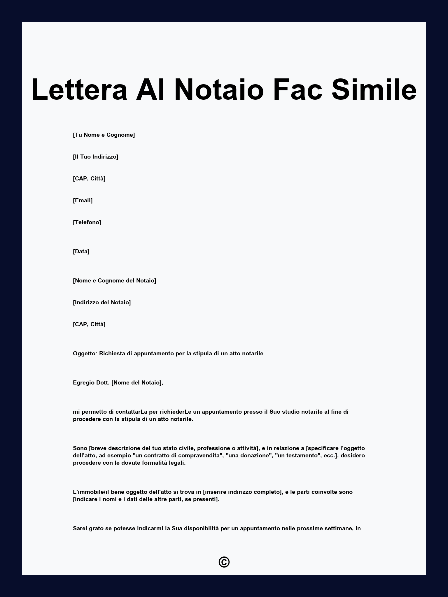 Lettera Al Notaio Fac Simile Lettera Al Notaio Fac Simile